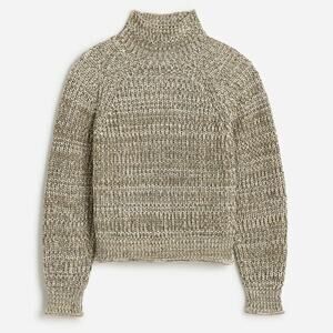 Madewell Sweater Womens‎ Marled Cotton Rolled Mockneck Green Ivory XS NEW